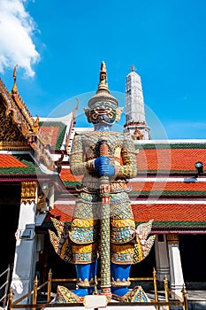 Demon Guardian in Wat Phra Kaew temple at Grand Palace Bangkok