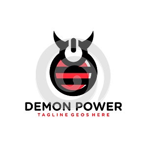 Demon power illustration logo design