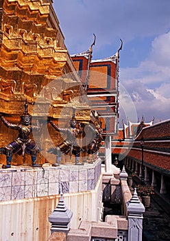 Demon statues, Grand Palace, Bangkok, Thailand.