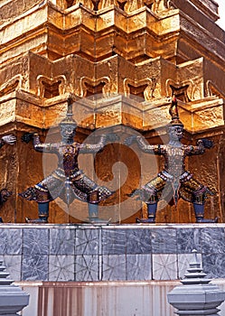 Demon statues, Grand Palace, Bangkok, Thailand.