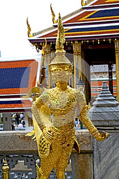 demon in the temple bangkok asia thailand roof