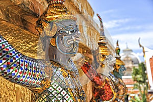 Demon guard of Wat Phra Kaew Grand Palace Bangkok photo