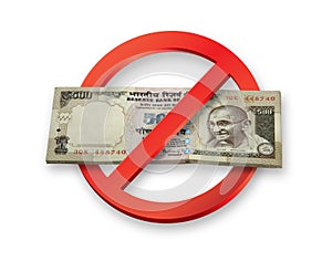 Demonetisation of Indian Rupees 500 Currency Notes becomes invalid