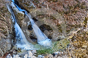 Demons mill waterfall, on Cerna river in Valcea county, Romania