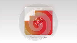 Demonstration of the application features for a digital device. Motion. An application selecting a playlist of the day