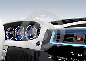 Demonstration of electric car console design.