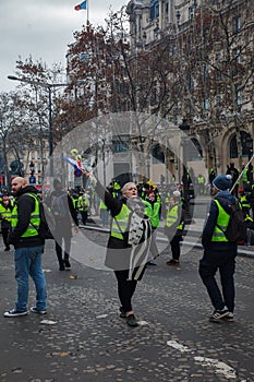 Demonstration of `Gilets Jaunes` in Paris, France