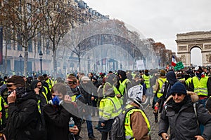 Demonstration of `Gilets Jaunes` in Paris, France