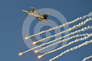 Demonstration perfomance F16 on Poznan Air Show