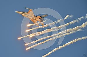 Demonstration perfomance F16 on Poznan Air Show