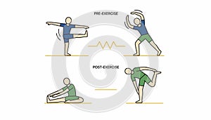 A demonstration of safe stretching habits pre and postexercise including static and dynamic stretching ods for injury
