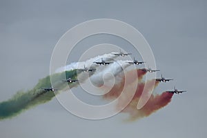 Demonstrative performance of aerobatic team
