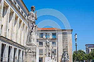 Demosthenes statue in Coimbra University, Portugal. photo