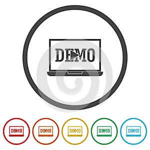 Demostration icons in color circle buttons photo