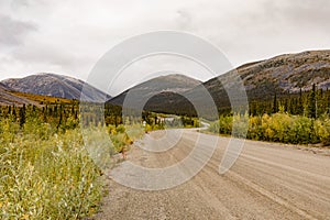 Dempster Highway crossing through Ogilvie Mountains