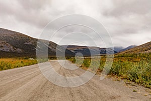 Dempster Highway crossing through Ogilvie Mountains