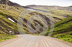 Dempster Highway into a valley