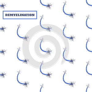 Demyelinating disease awareness poster of neuron pattern