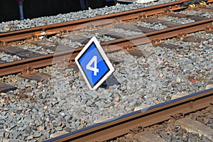 Den Helder, Netherlands, May 2022. Sign on railroad track.