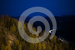 Denali Highway At Night.