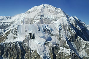 Denali Peaks Under Blue Sky