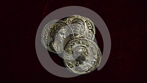 Silver denarii of the Roman empresses. photo