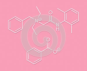 Denatonium benzoate bittering agent. Skeletal formula. photo