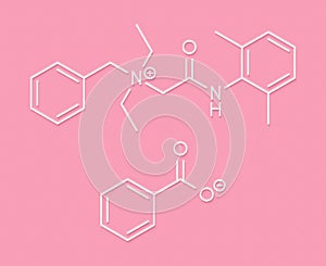 Denatonium benzoate bittering agent. Skeletal formula.