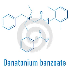 Denatonium benzoate bittering agent. Skeletal formula. Chemical structure photo