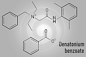 Denatonium benzoate bittering agent. Skeletal formula. Chemical structure photo