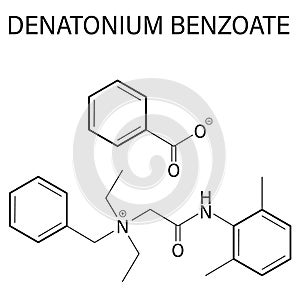 Denatonium benzoate bittering agent. Skeletal formula. Chemical structure photo