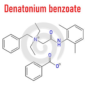 Denatonium benzoate bittering agent. Skeletal formula. Chemical structure photo