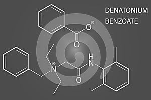 Denatonium benzoate bittering agent. Skeletal formula. Chemical structure photo