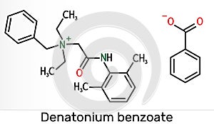 Denatonium benzoate molecule. It has the most bitter taste of any compound known to science. Skeletal chemical formula