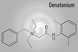 Denatonium bittering agent molecule. Skeletal formula. Chemical structure photo