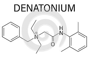 Denatonium bittering agent molecule. Skeletal formula. Chemical structure photo