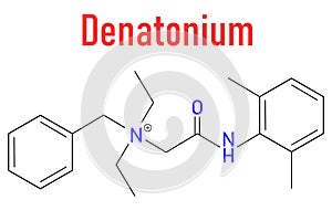 Denatonium bittering agent molecule. Skeletal formula. Chemical structure photo