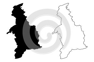 Denbighshire map vector