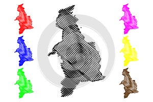 Denbighshire map vector