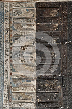 Dendera Hathor temple painted ceiling, Egypt