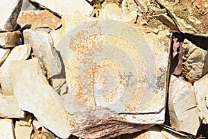 Dendrite minerals on limestone rocks of Solnhofen