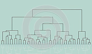 Dendrogram, a diagram representing a tree used to demonstrate results of hierarchical clustering in statistical analysis of data