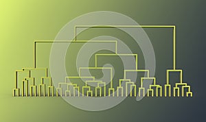 Dendrogram, a diagram representing a tree used to demonstrate results of hierarchical clustering in statistical analysis of data