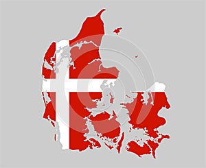 Danemark Flag National Europe Emblem Map Icon Vector
