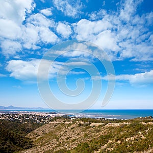 Denia in Alicante aerial view Valencian Community of spain photo