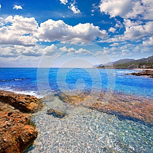 Denia Alicante Las rotas rocky beach in Spain