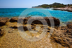 Denia Alicante Las rotas rocky beach in Spain photo