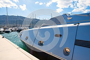 Denia alicante marina with luxury yachts and Mongo