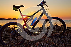 Denia beach las rotas with bicycle bike photo