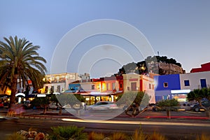 Denia old village sunset dusk in Alicante Spain